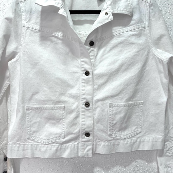 Liz Claiborne Bright‎ White Denim Jacket Large - Picture 3 of 6